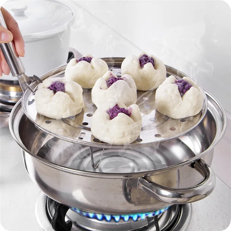 Stainless Steel Round Steamer Tray 20/22/24/26cm Convient Three-Leg Dumpling Kitchenware Cooking Tools | Дом и сад