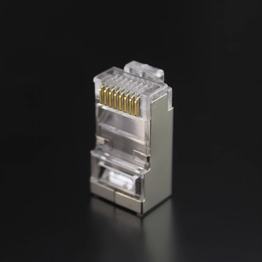 Коннектор xintylink rj45 для ethernet кабеля разъем rj 45 rg45 cat6 конический экранированный