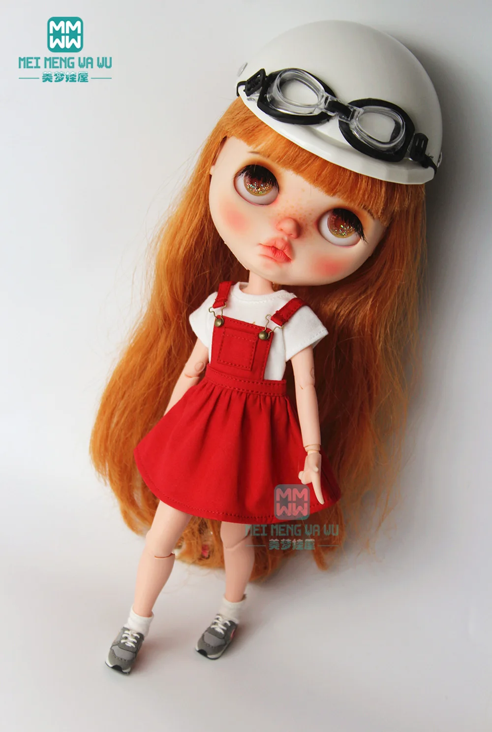 Модная синяя клетчатая юбка на бретелях рубашка для 28 30 см Blyth Azone 1/6 аксессуары