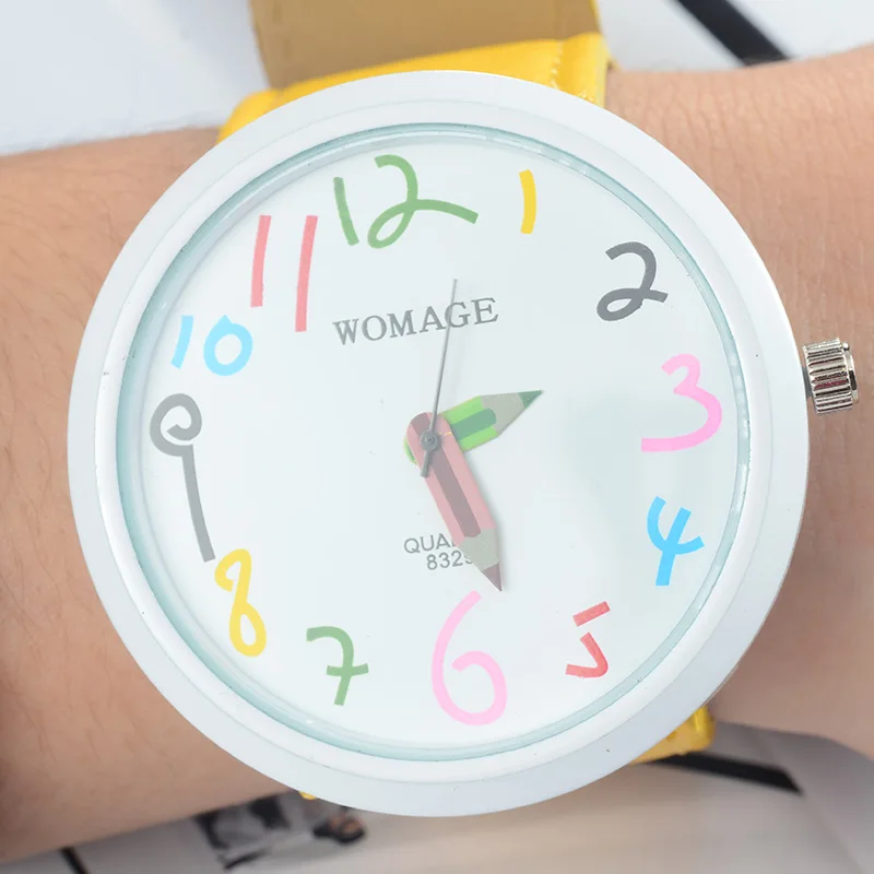 

Women Watches New Fashion Big Dial Womage Brand Watch Leather Watches Colorful Clock Ladies Watch erkek kol saati saat relojes