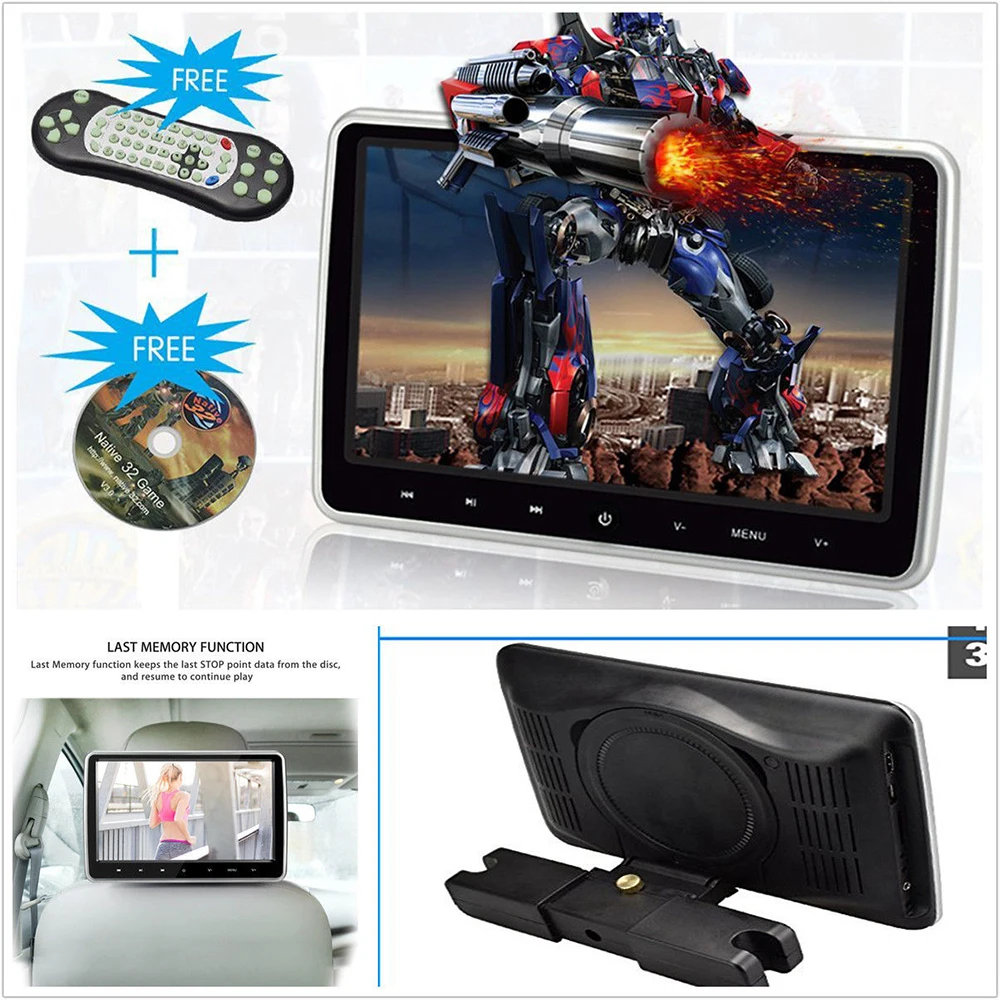 10 1 дюймовый цифровой TFT HD LCD машина автомобиль подголовник DVD игровой плеер с HDMI
