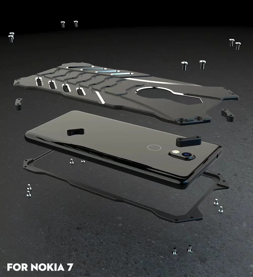 Для Nokia 7 армированный металлический алюминиевый чехол для телефона с ЧПУ Бэтмен