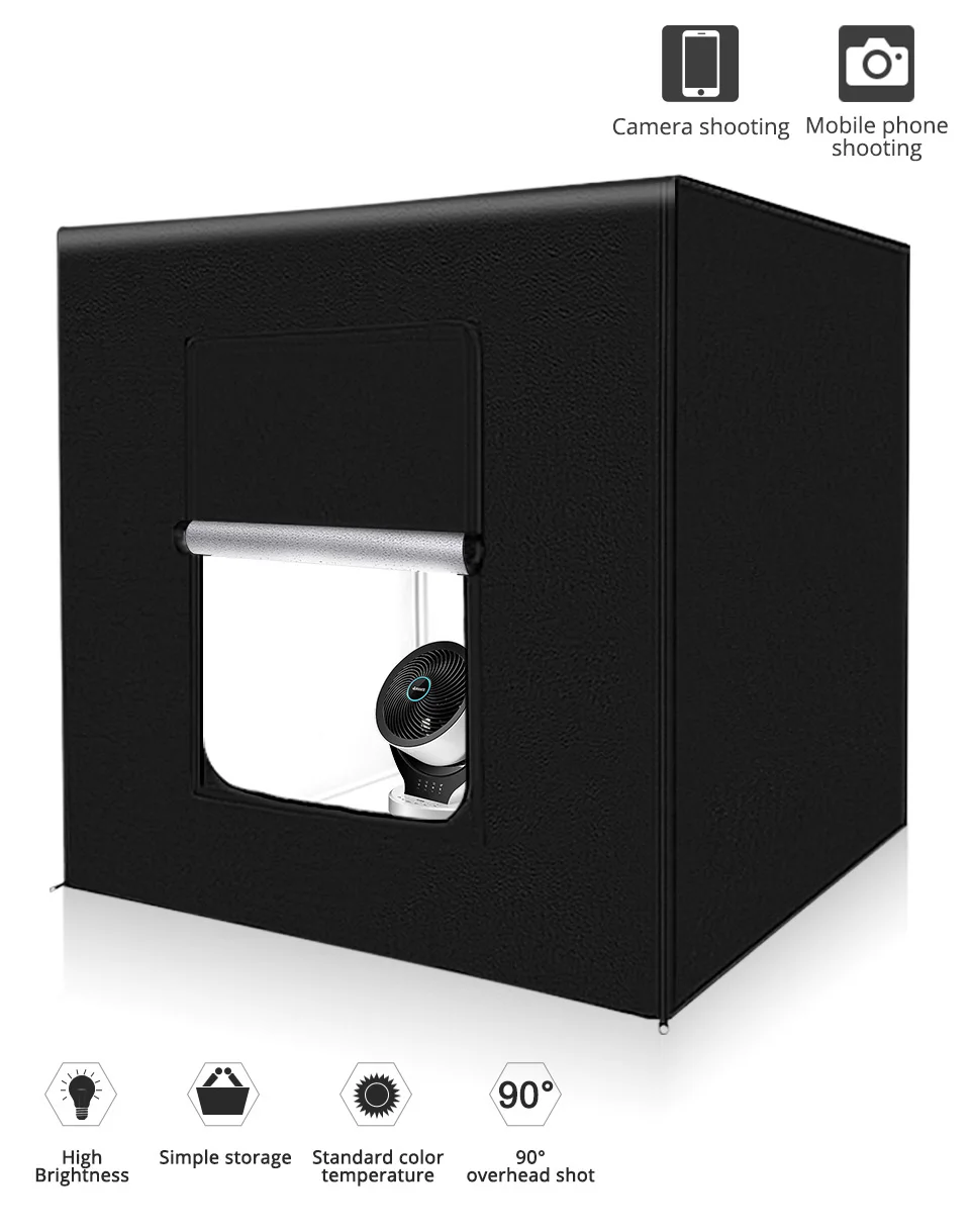 Travor light Box 40 60 80cm Portable Softbox Photo Lightbox Tent With 3 Colors Background For Studio Photography Box LED Light