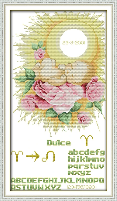 Baby moon (3) Набор для вышивки крестиком из мультфильма 14ct 11ct pre print canvas stiling Вышивка