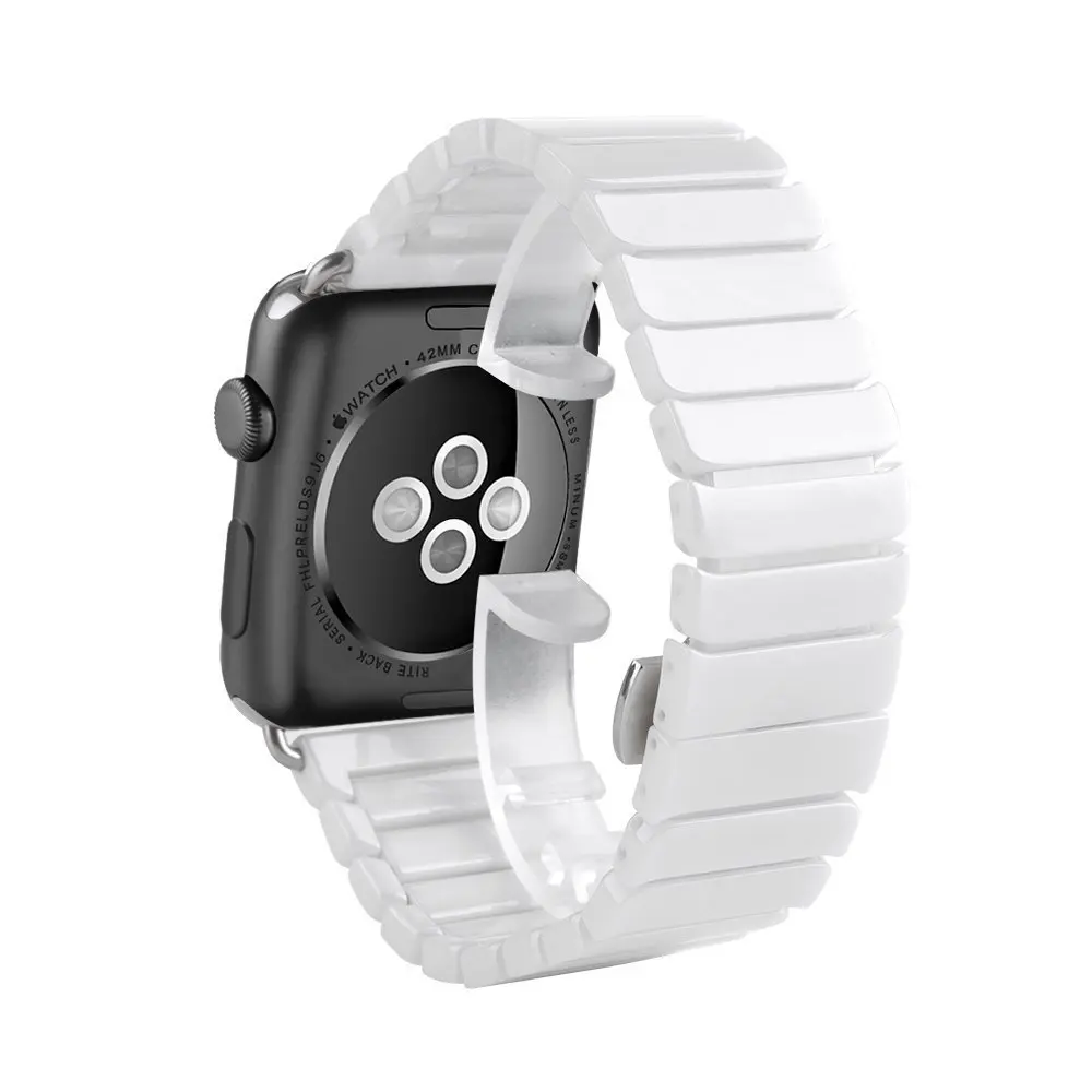 Керамический браслет JANSIN для apple watch, ремешок серии 5 4 3 2 1, ремешок для apple watch 38 мм/42 мм/40 мм/44 мм, пряжка-бабочка
