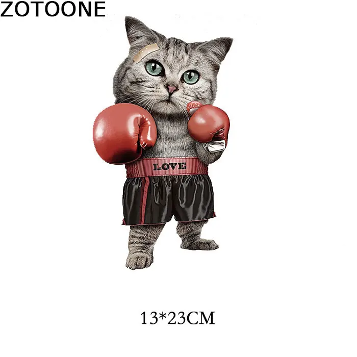 ZOTOONE iron on patch Cat punch cartoon heat transfer grade A offset clothes paste ironing stickers thermal press d | Дом и сад