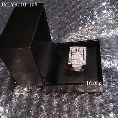 Size 10 VANAXIN 925 пробы серебряные кольца для мужчин большие кольца в стиле панк ювелирные изделия распродажа высокое качество AAA Iced Out CZ шкатулка - Цвет основного камня: Size 10