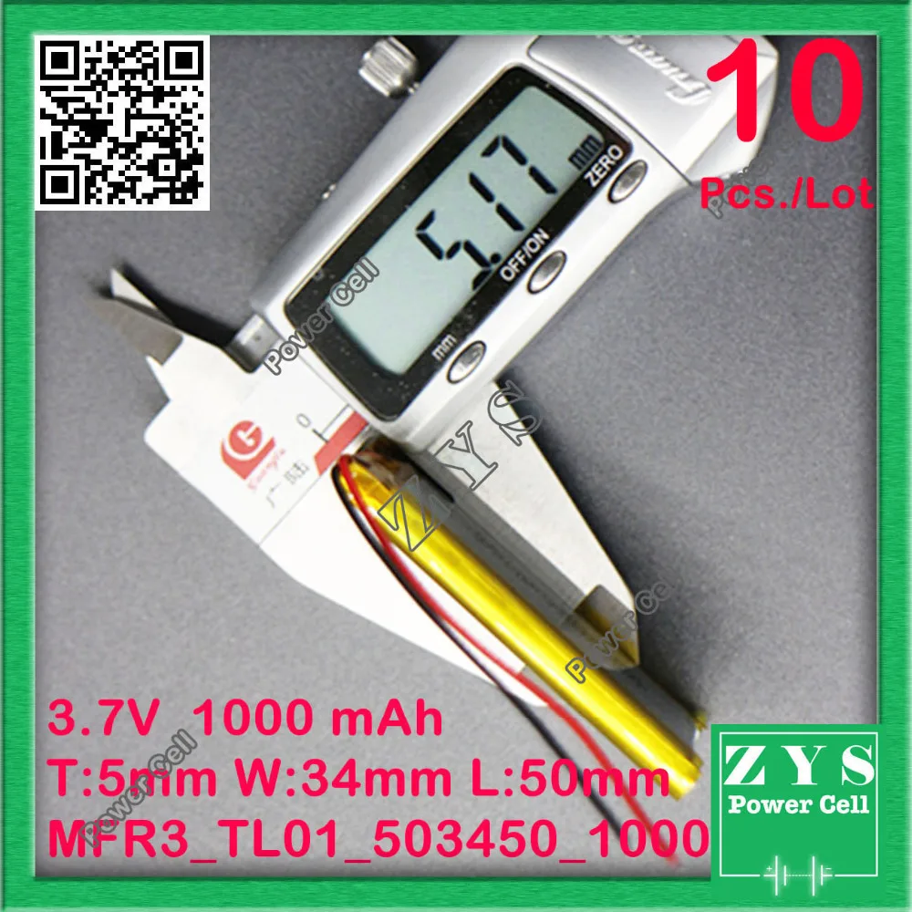 Safety Packing (Level 4) 10 pcs./Lot SD503450 3.7V 1000mah Li-ion Rechargeable Battery 5x34x50mm | Компьютеры и офис