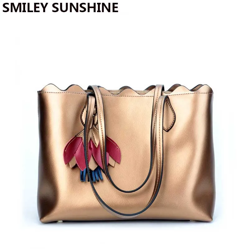 SMILEY SUNSHINE сумка из натуральной кожи женская большая сумка на плечо для женщин большая роскошная Брендовая женская кожаная сумка дамские ручные сумки