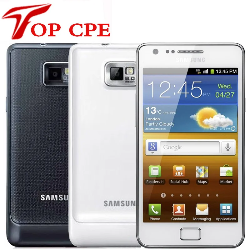 Разблокированный samsung GALAXY S2 SII I9100 EU версия wifi gps 8.0MP 4,3 ''1 Гб ram 16 Гб Rom Android отремонтированный мобильный телефон