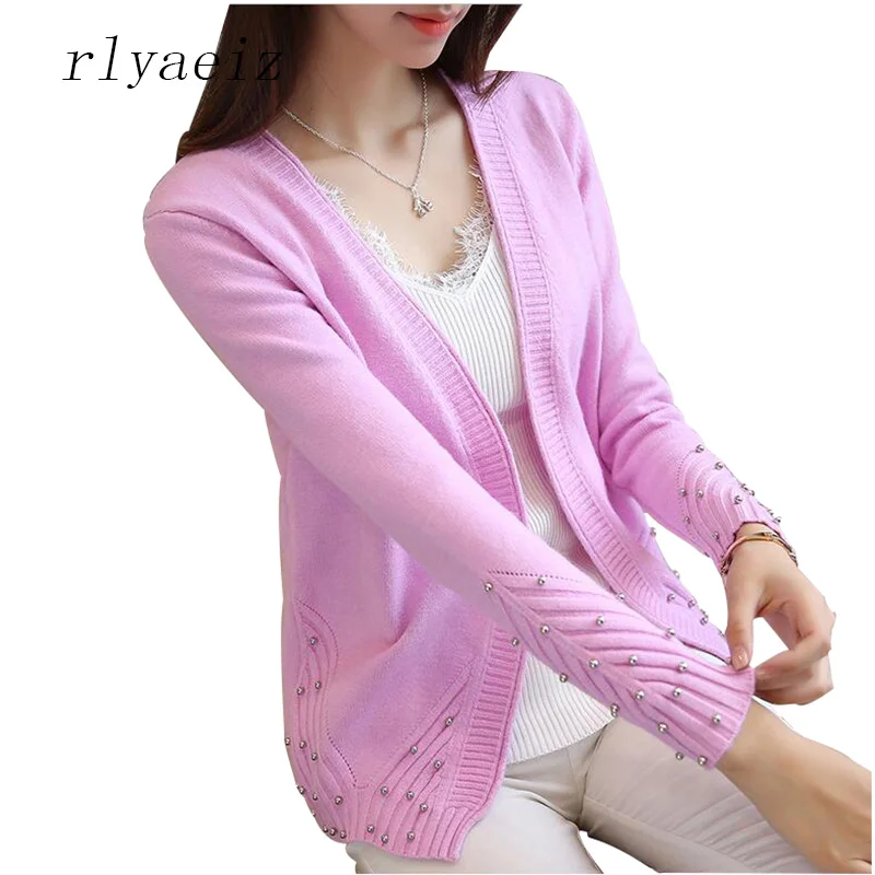 Популярный новый свитер RLYAEIZ женские осенние модные кардиганы с длинными