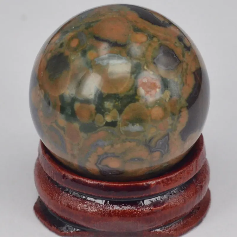 Rianforest Jasper Натуральный драгоценный камень розовый кварц кристалл рейки лечебная сфера мяч массаж яйцо Глобус коллекция домашнего декора - Цвет: Rianforest Jasper