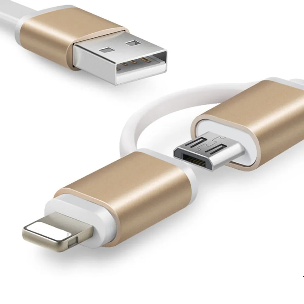Дело hotgo 2 в 1 USB кабель для молнии IPhone X 8 7 SE Micro Android Зарядное устройство данных