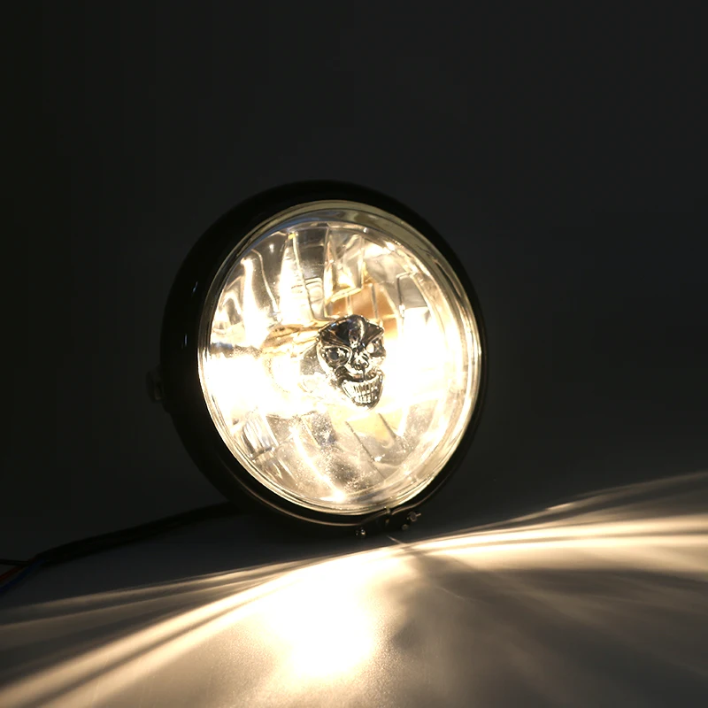 Мотоциклетный хромированный головной светильник H4 дальний/ближний свет ретро