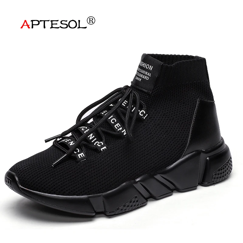 APTESOL Adult Medium Cut Casual Shoes Unisex Fashion Lace-Up Lightweight Flats Non-Slip Breathable Mesh Sneakers for Lovers | Обувь