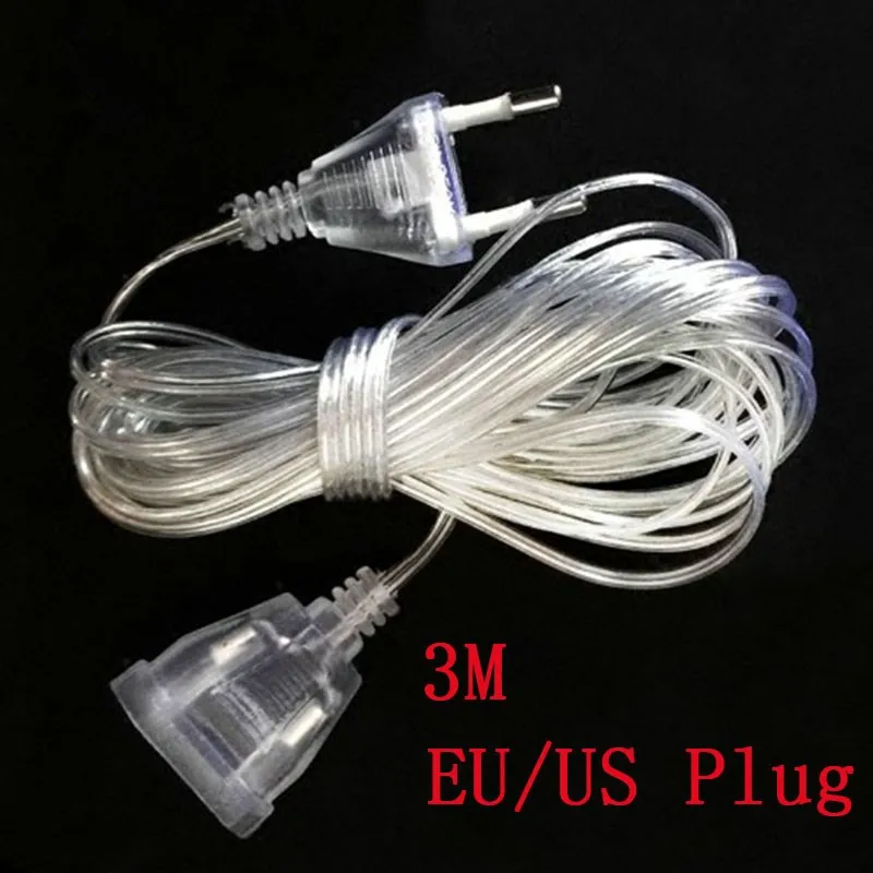 

Удлиненный провод 3 м, вилка стандарта ЕС и США, светильник, светодиодный струнные феи, гирлянда, лампы для украшения свадьбы, дома, сада, Прям...