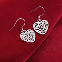 charmhouse 925 silver earrings for women heart dangle earing brincos pendientes fashion jewelry accessories party gifts