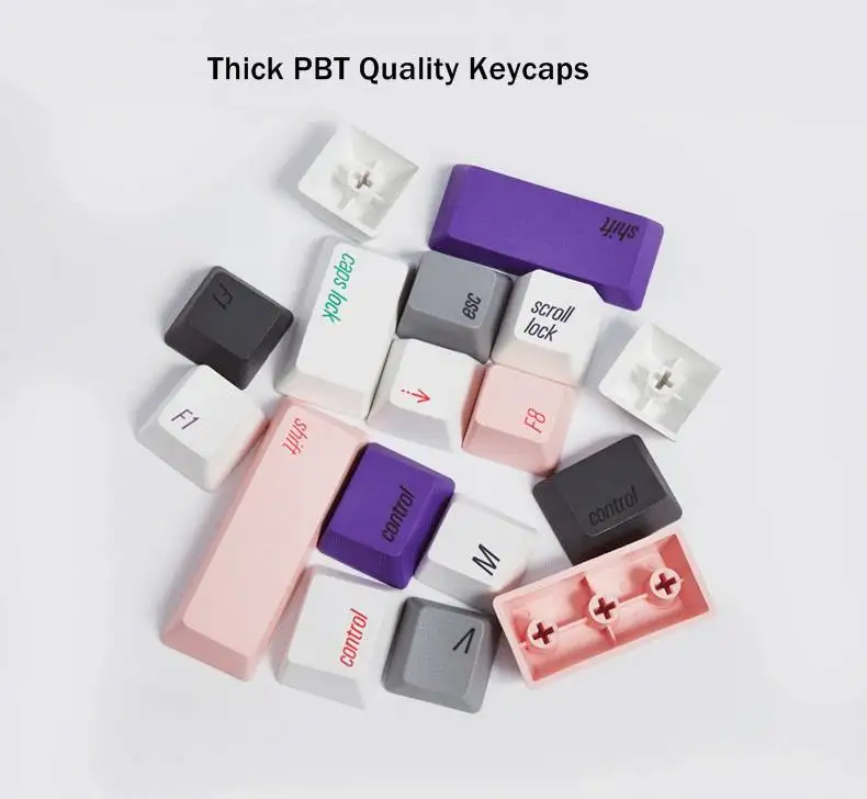 MAGICFORCE PBT Two-Color Moulding 108 Key Mechanical Keyboard Keycaps For Mechanical Keyboard Cute Mixed Color PBT Keycaps