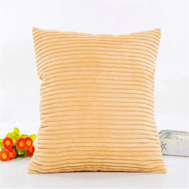 Цветной вельветовый чехол для подушки простой однотонный Полосатый