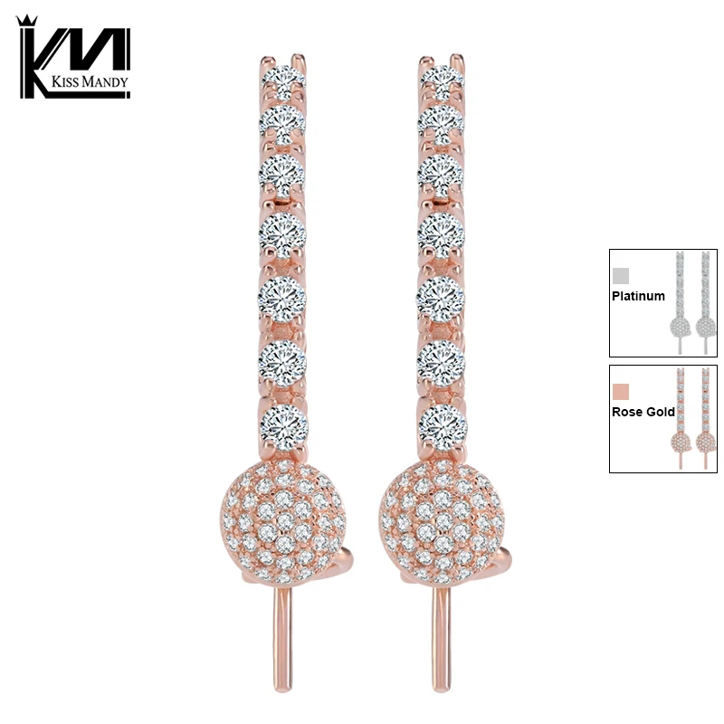 Поцелуй Мэнди Роуз Позолоченные AAA CZ Алмазный Хооп Серьги для Женщин Обручальное