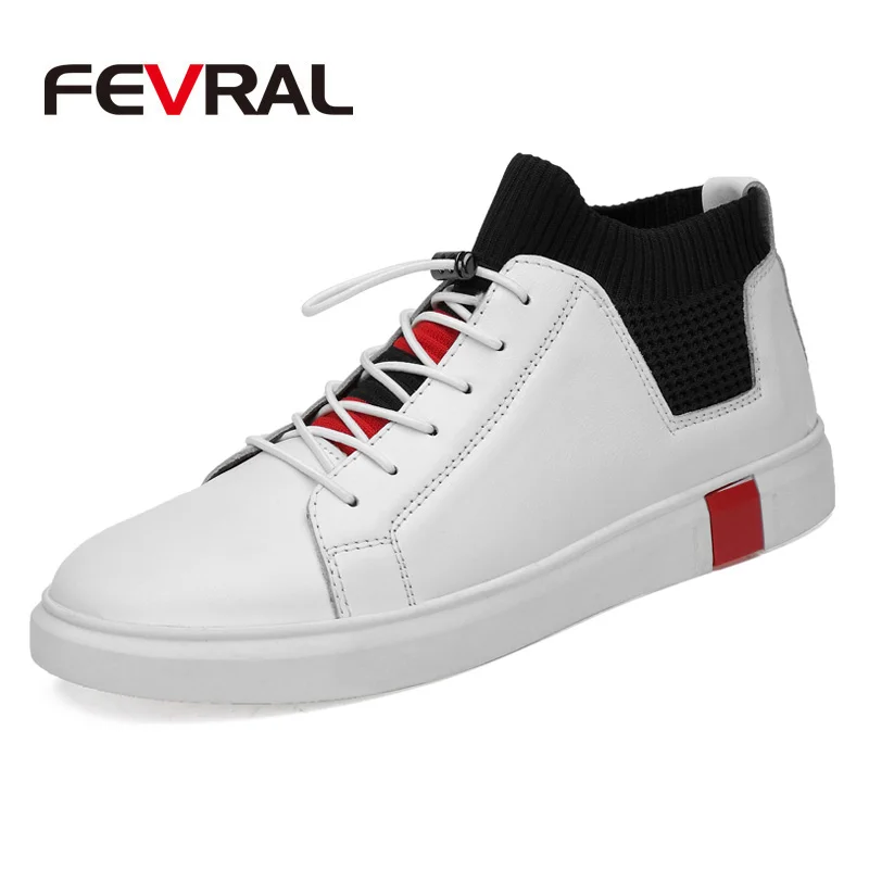 White FEVRAL/Новинка года; Осенняя мужская обувь; мужская повседневная обувь; легкие удобные дышащие Прогулочные кроссовки; Feminino Zapatos - Цвет: White