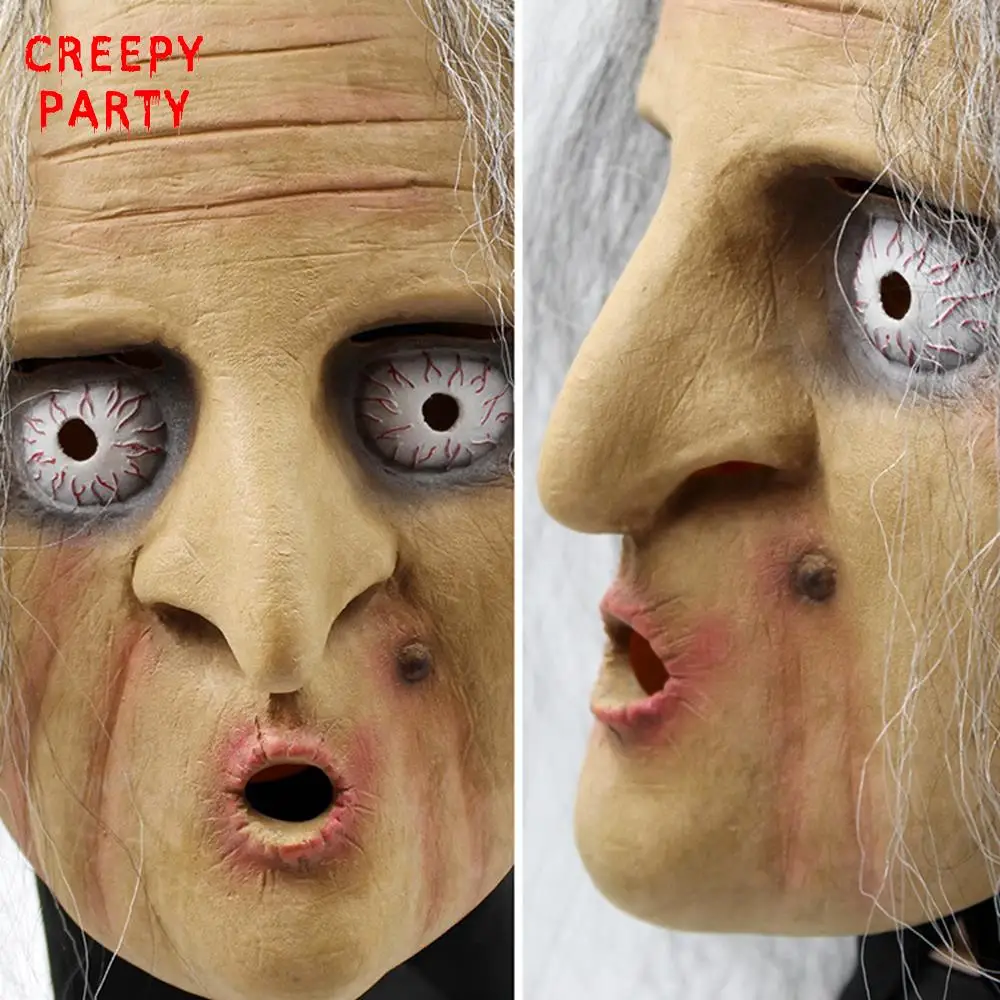 Хэллоуин ужас Ведьма Маска Полный уход за кожей лица злой волшебницы маскарадные