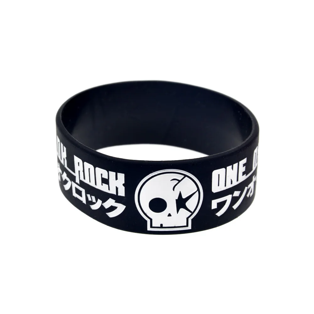 1 шт. один ок рок силиконовый браслет ширина дюйм черный выгравированный