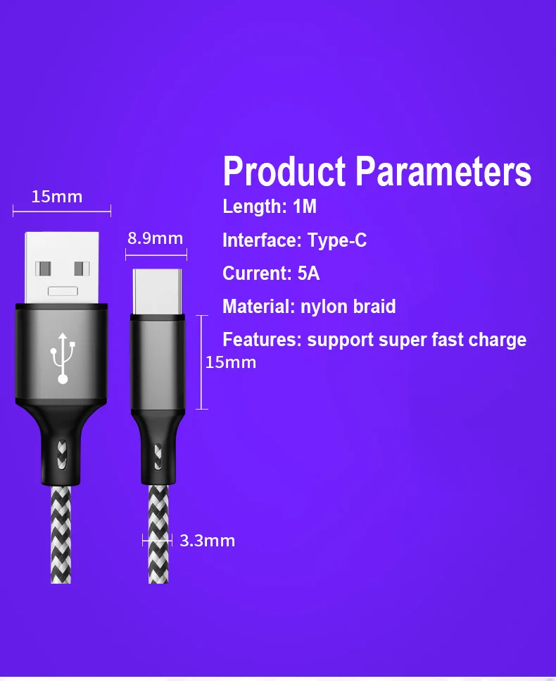 5А usb type c кабель супер быстрая зарядка для huawei mate 20 pro P20 P30 PRO samsung s8 s9 s10 note 10 xiao mi 9 мобильный телефон USBC