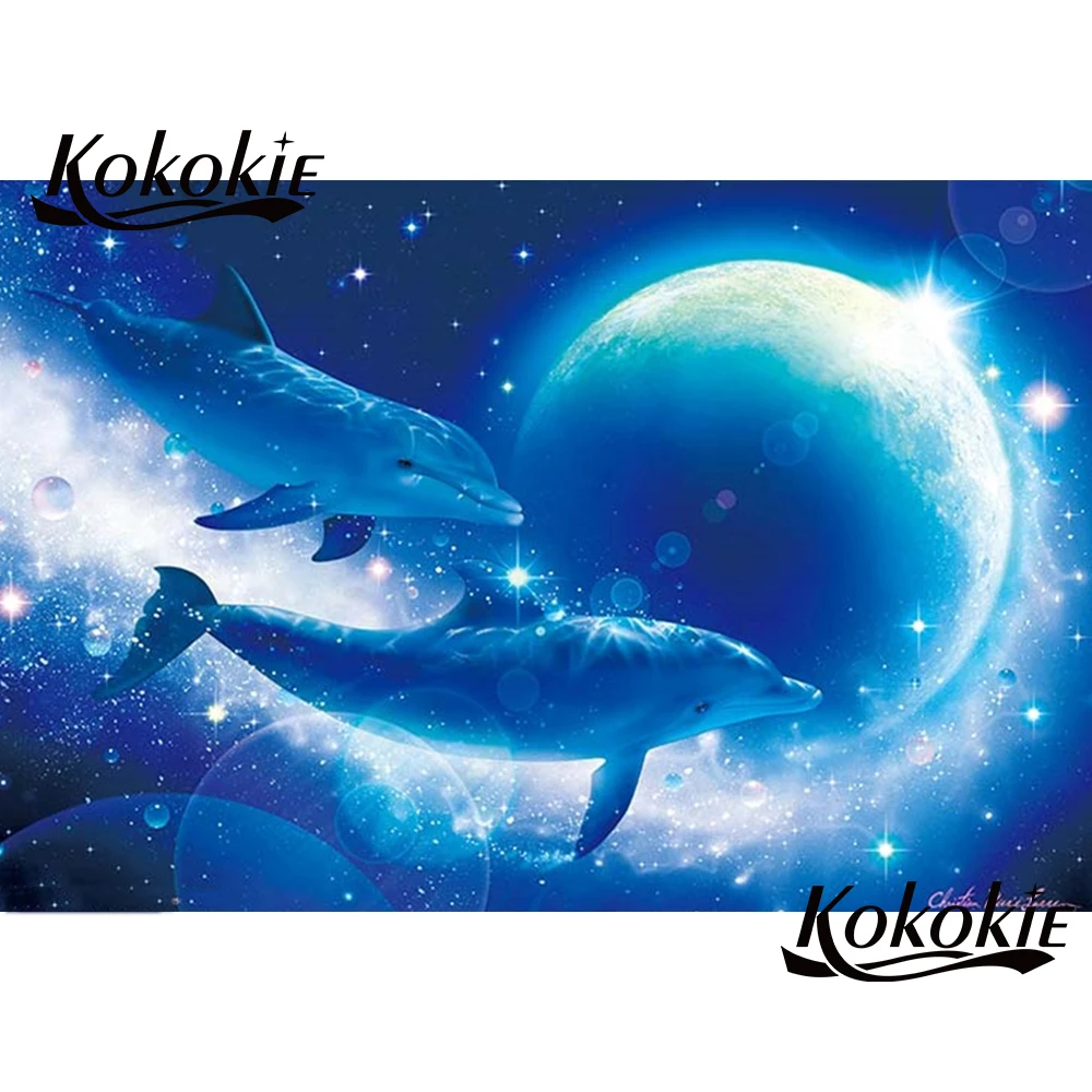 5D Алмазная мозаика полностью квадратная синяя океанская алмазная вышивка стразы