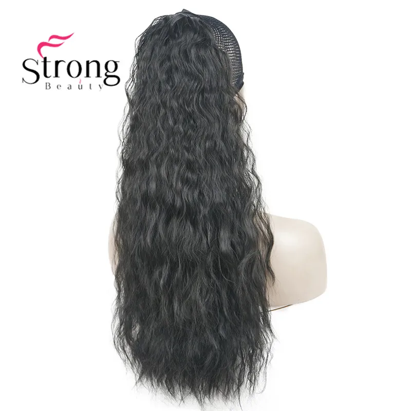 StrongBeauty 6 видов цветов длинные кудрявые Кудрявые Волнистые конский хвост парик африканские кудри 22-24 дюймов синтетические Тепло сопротивляются цвету выбора