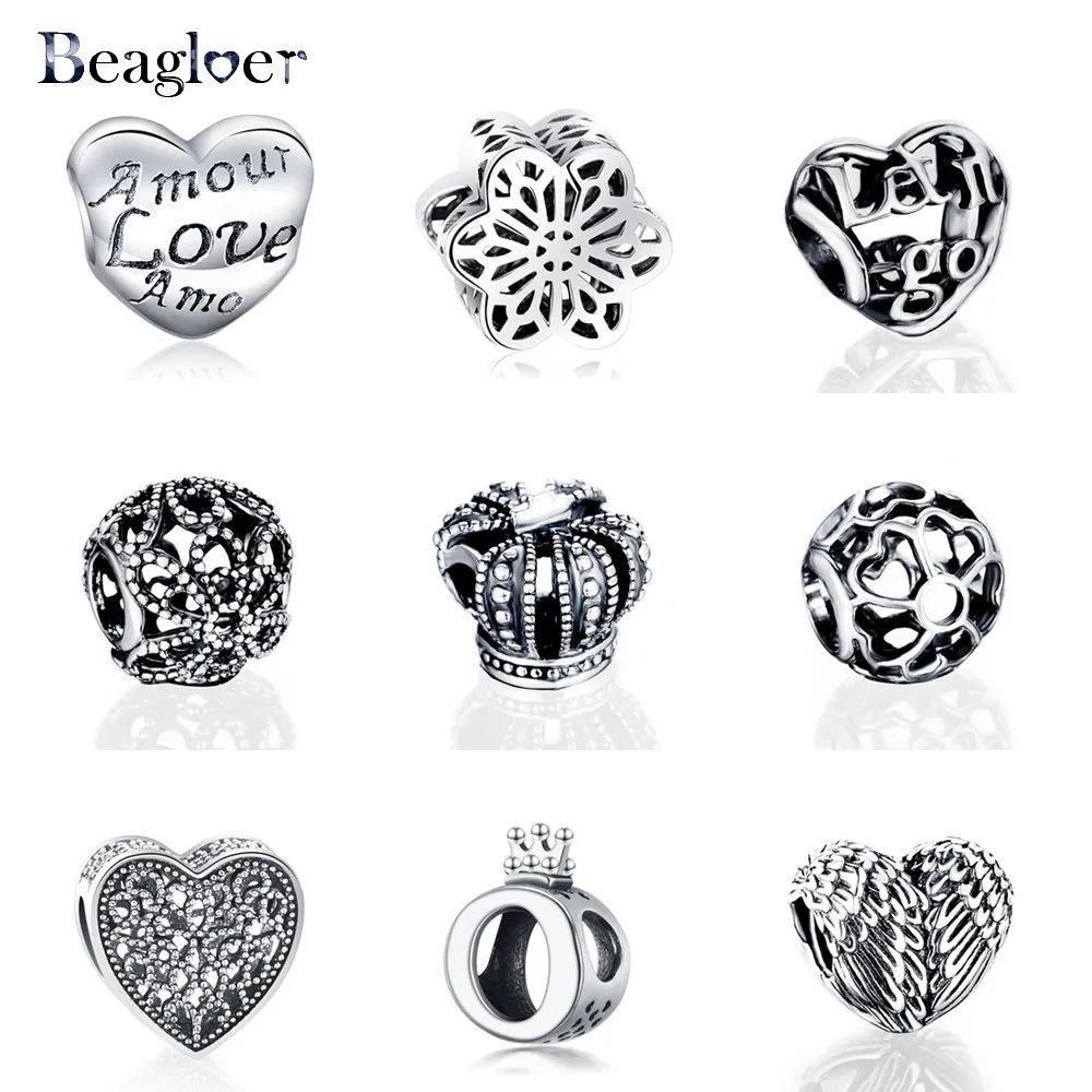 Beagloer милое Сердце 925 Серебро Diy бусины Шарм Fit оригинальный Pandora браслет брелок