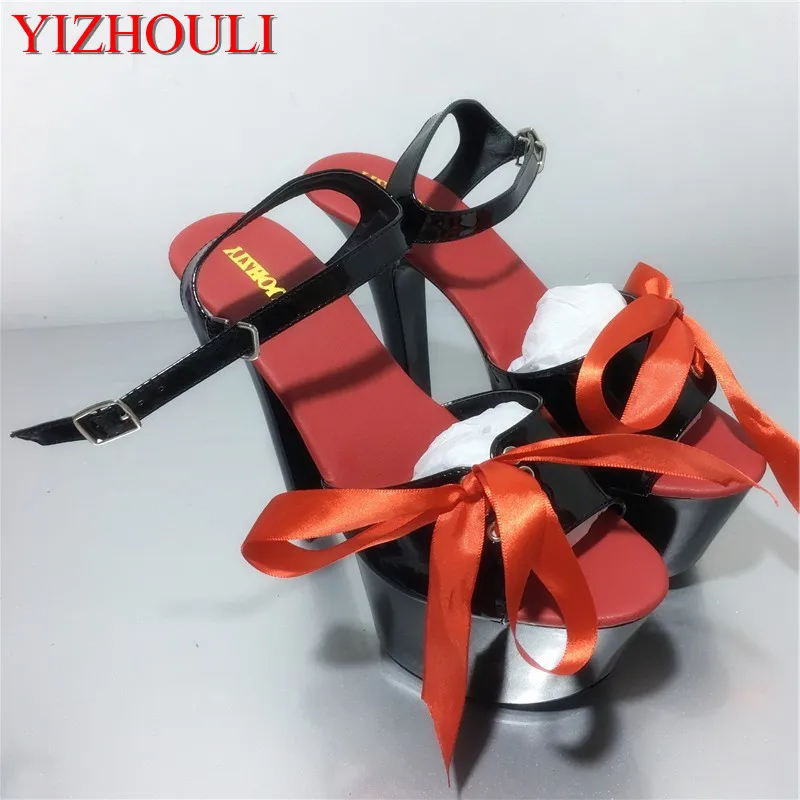 17cm Wholesale package mail high-heeled shoes, unique design sexy high heel sandals, star show host Dance Shoes