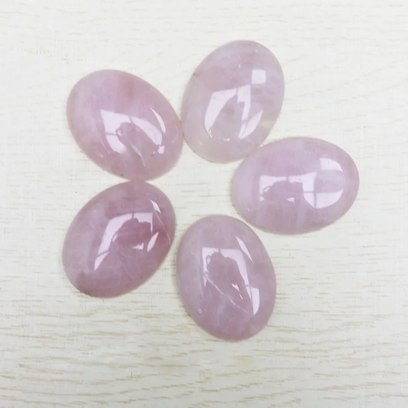 Rose Quartz Натуральный овальный камень бисер Кабина Кабошон без отверстия бусины для изготовления ювелирных изделий смешанных цветов на выбор, 10 шт./лот 30x40 мм - Цвет: Rose Quartz
