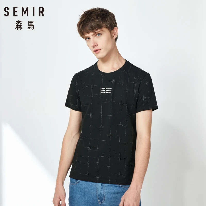 Мужская футболка с коротким рукавом SEMIR Корейская Повседневная круглым вырезом и