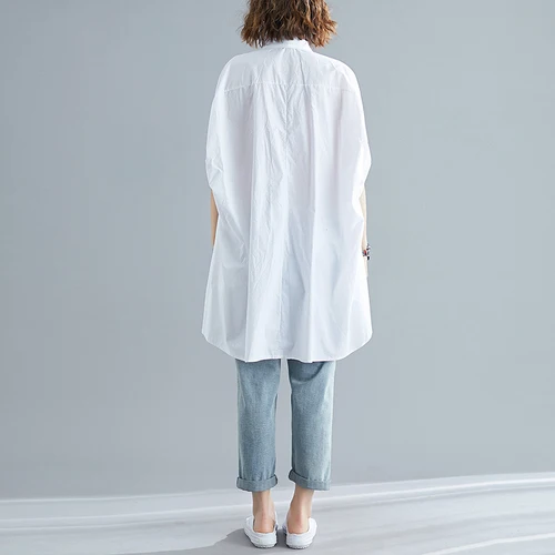 

O-neck Batwing Sleeve Blusa Feminina Casual Button Women's Clothing Brief Slim Blusas Mujer De Moda 2019 Top Female