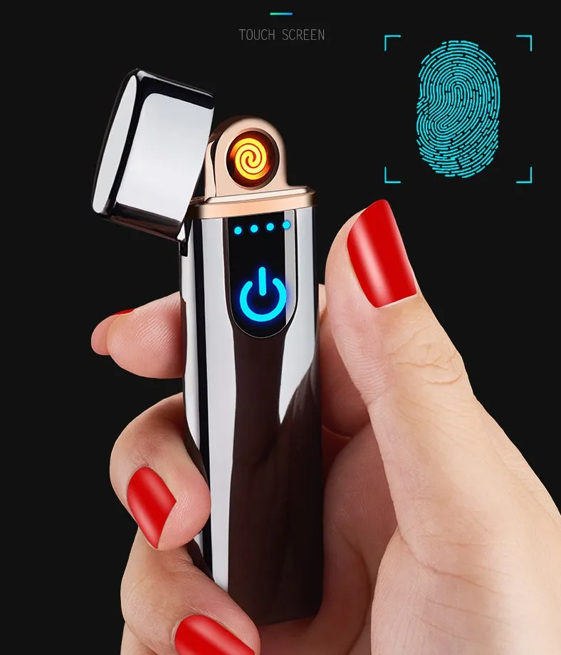 2019 тонкая usb-зарядка зажигалка с сенсорным экраном зажигалки для электронных