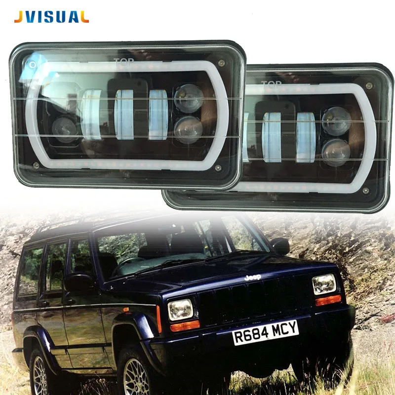 

Pair 5 Inch 4x6 Car Auto DRL Led headlamp 4x6" LEDTruck Headlight Hi/Lo beam Square headlight For Jeep Cherokee Dodge Van