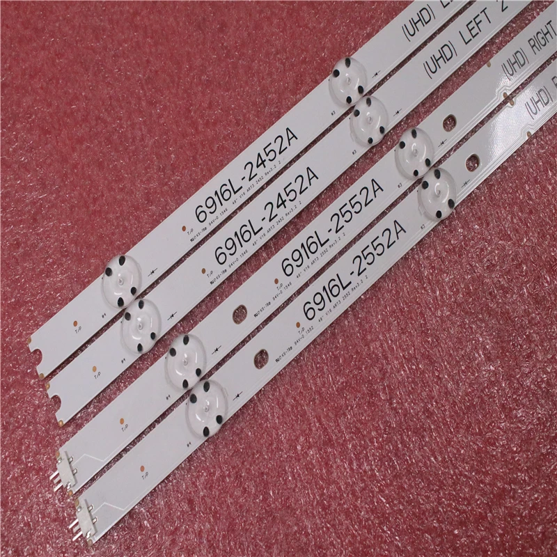 Новый комплект из 4 светодиодных панелей для подсветки телевизора LG 49UH6500 6916L 2452A