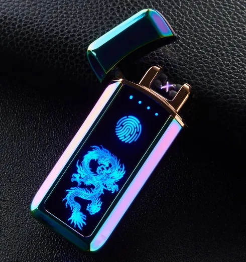 Плазменная Зажигалка Электронная зажигалка Прикуриватель для курения Usb зарядка двойная дуга - Цвет: purple dragon