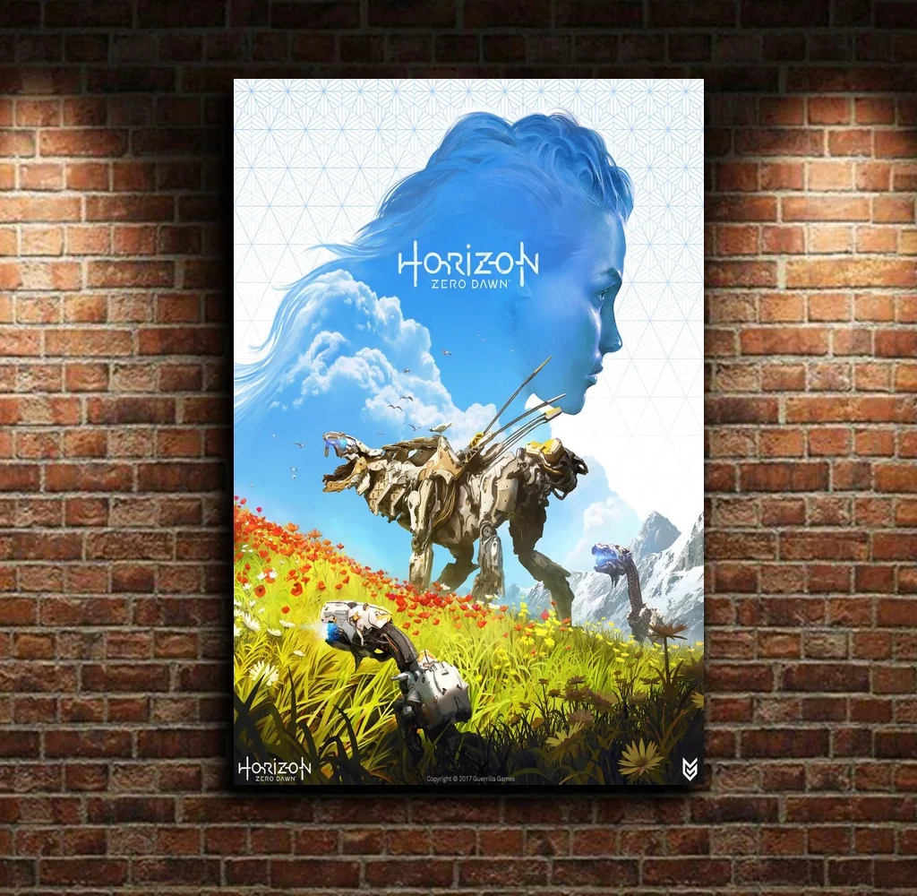 Рисунок для видеоигр Horizon Zero Dawn художественный фильм холст плакат настенная