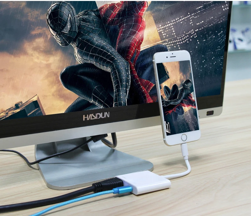 Для iPhone5 5S 6s 6splus 7 7plus 8 8s 8plus iphx iPad в HDMI HD кабель для подключения мобильного телефона
