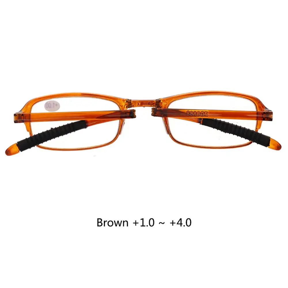 Brown TR90 мягкая легкая складная очки для чтения увеличительное Уменьшение усталости+ 1,0~+ 4,0 - Цвет оправы: Brown