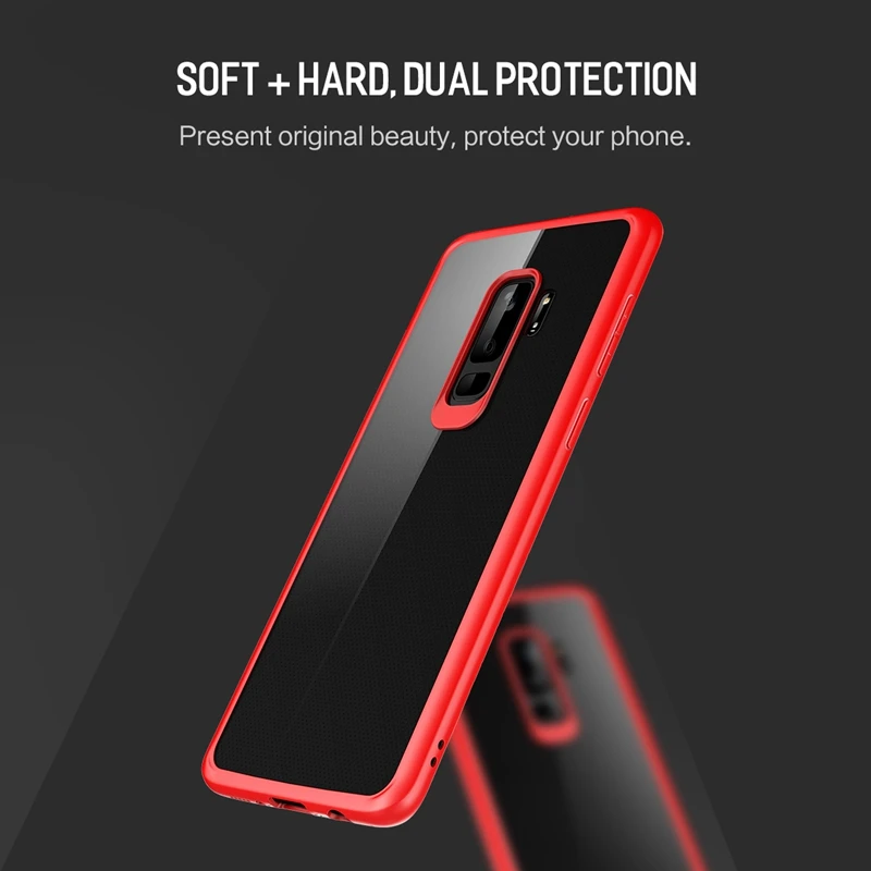 Slim Transparent Case for Galaxy S9 Plus Premium TPU+PC Anti-knock Phone Samsung S9+ |