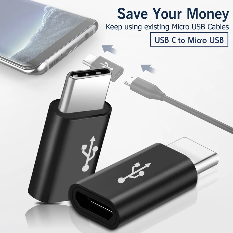 10 шт. адаптер типа C штекер для Micro USB Женский OTG Поддержка синхронизации данных