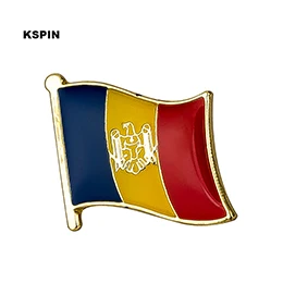 KS-0130 Флаг страны Молдавии Металлические Нагрудные значки на одежду Броши для женщин/мужчин Значки для рюкзаков KS-0130 - Окраска металла: KS-0130