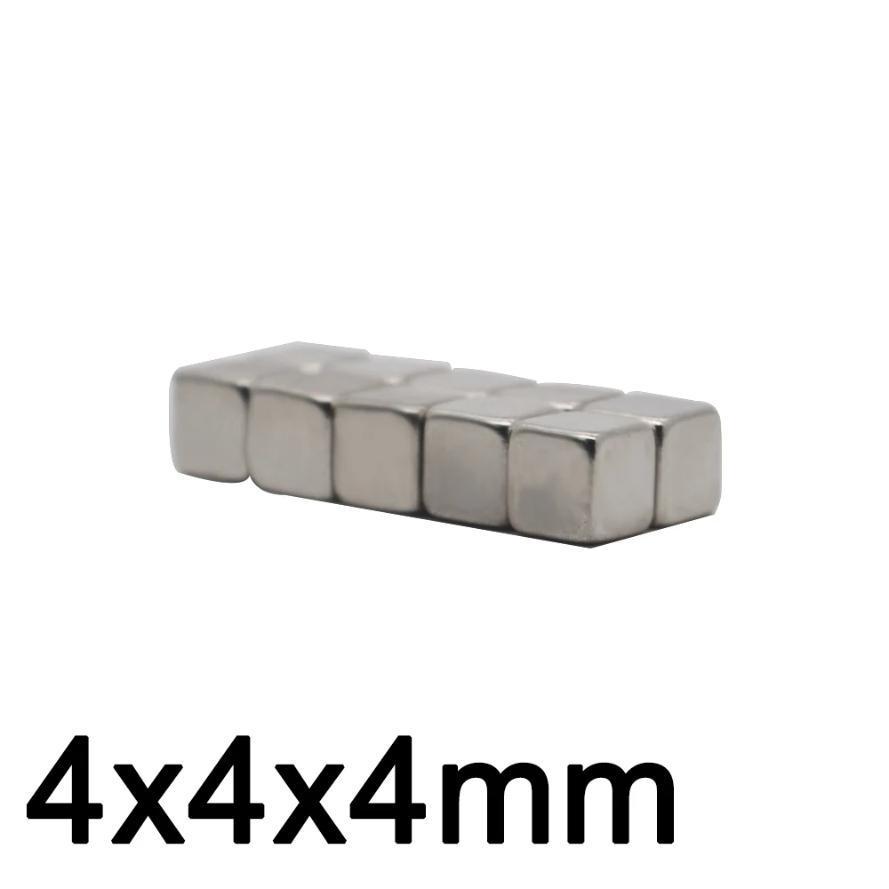 4X4X4 60 шт./лот неодимовый магнит редкоземельный небольшой сильный блок постоянного холодильника Электромагнит NdFeB никель магнитный квадрат - Цвет: 4X4X4