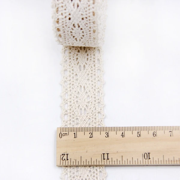 3cm 5 ярдов бежевый высокое качество хлопок кружево ткань кисточка кружевная лента для дома DIY шитье украшения одежды ручной работы Декор поставки - Цвет: 3cm