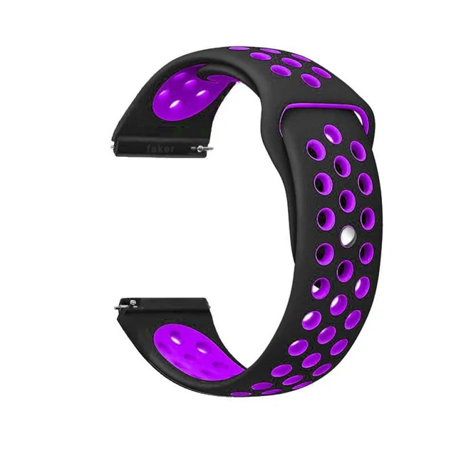 NO.16-Black-Purple 20 мм/22 мм силиконовый ремешок для samsung Шестерни спортивные S2 S3 классические часы пограничника ремешок huami amazfit темп Bip BIT Lite huawei часы 2 - Цвет ремешка: NO.16-Black-Purple