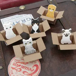 Горячая распродажа! kawaii Канцтовары кошка липкая записная книжкаСимпатичные животные липкая заметкаОфисная заметкаСкрапбукинг стикер 5 шт.лот