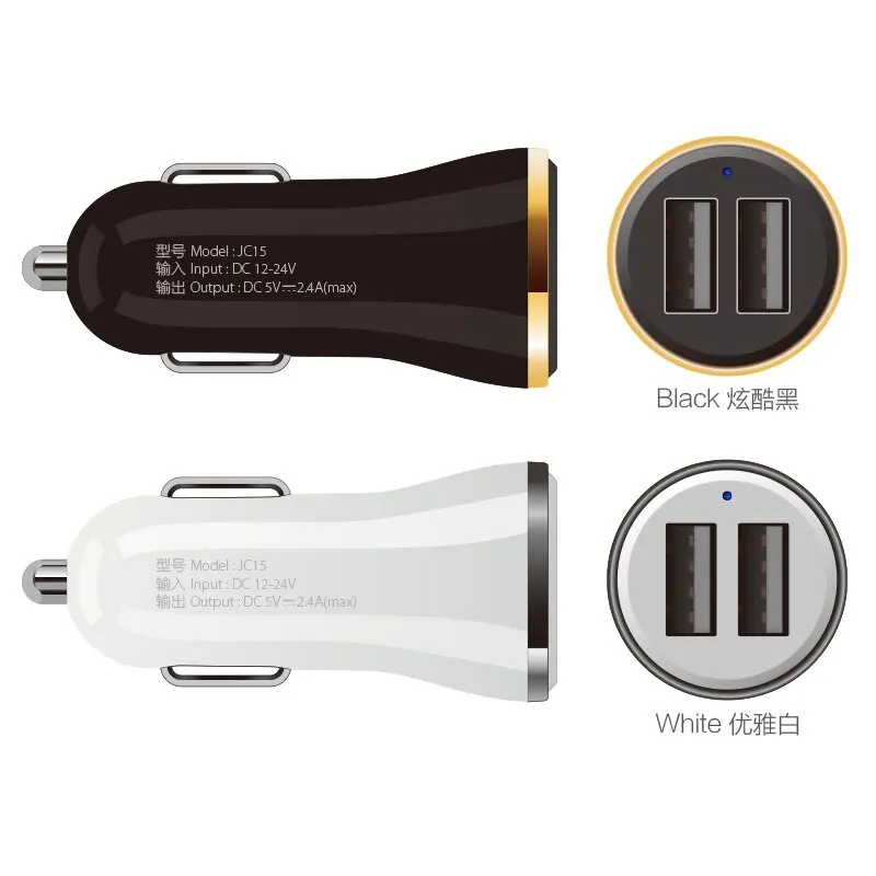 JOWAY 2 USB выход Автомобильное зарядное устройство 2.4A Макс(реальная) Быстрая зарядка+ микро USB кабель Android кабель 2 м 3 м USB шнур провод для samsung htc LG